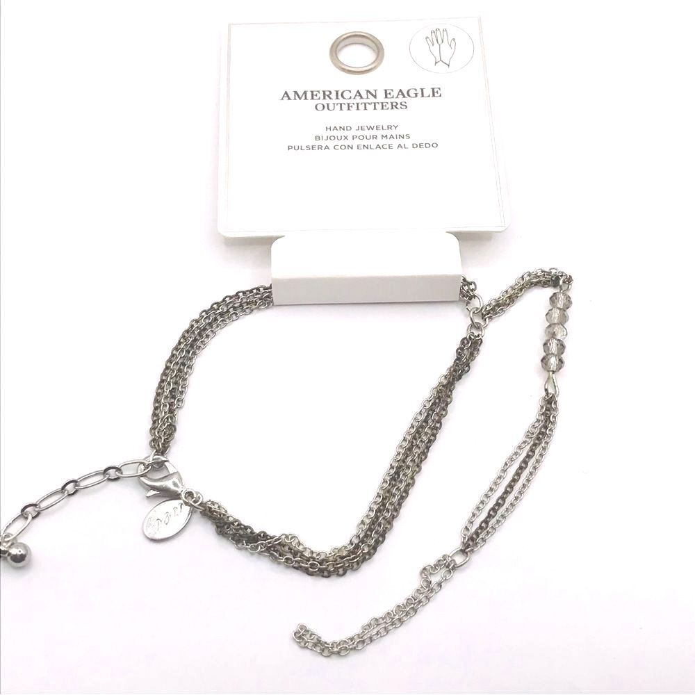 American Eagle Outfitters Silver Multi Strand Beaded Hand Jewelry
